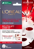 Maseczki do twarzy - L'Oreal Revitalift Laser X3 Maska przeciwzmarszczkowa o potrójnym działaniu 1szt - miniaturka - grafika 1