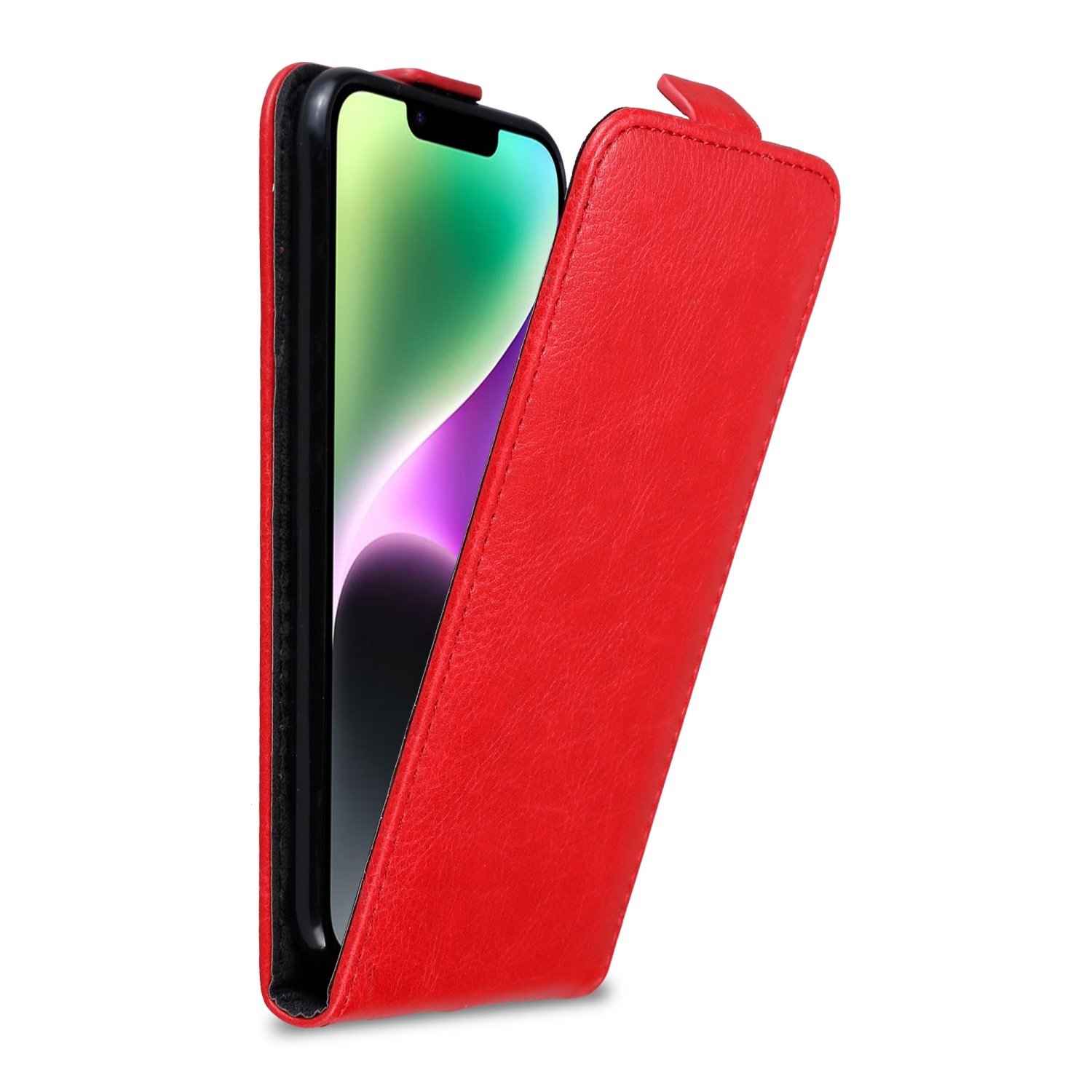 Etui ochronne Cadorabo do Apple iPhone 14 PLUS w kolorze czerwonym Etui z klapką na telefon komórkowy Etui Cover