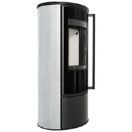 Piece wolnostojące - Piec stalowy ERIK FI 150 5,5 kW ozdobna ceramika akumulacyjna WHITE NATURAL - miniaturka - grafika 1