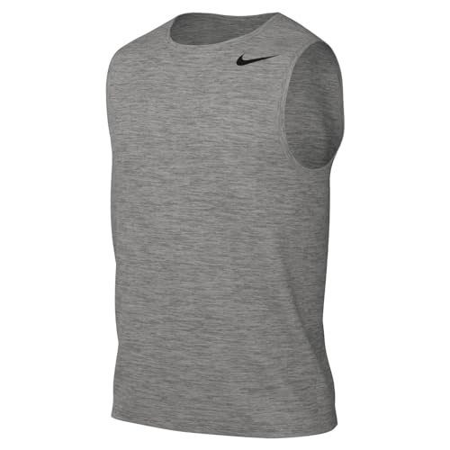 Nike Men's Top M Nk Df Tee Rlgd Sl Reset, Tumbled Grey/Flt Silver/Htr/Black, DX0991-063, L