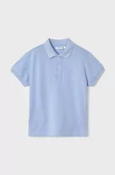 Koszulki dla chłopców - Mayoral polo bawełniane dziecięce kolor niebieski gładki - miniaturka - grafika 1