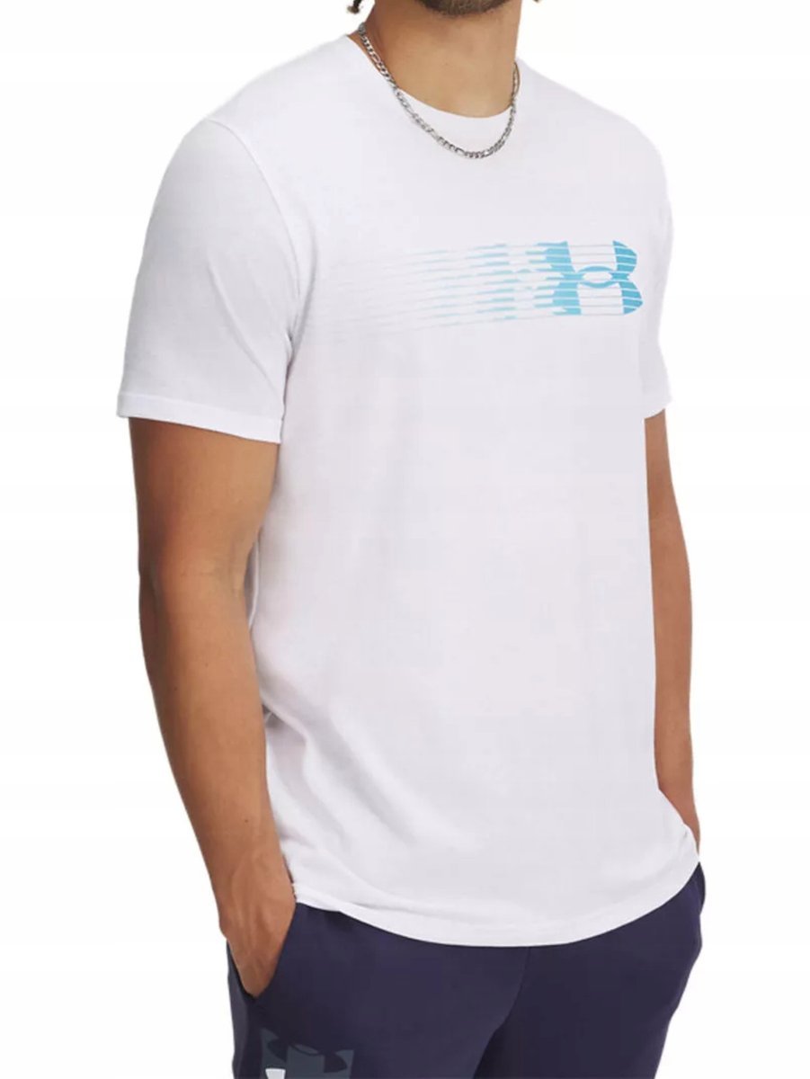 KOSZULKA męska UNDER ARMOUR 1390206-100 sportowa biała na siłownię S S