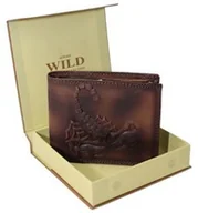 Portfele - Portfel Męski WILD SCORPION Skóra Zamszowa Poziomy Bez Zapięcia Ze Skrzydełkiem N724-VRS 10,5 x 8 x 3 [cm] - miniaturka - grafika 1