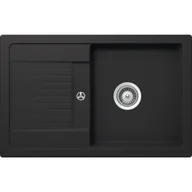 Zlewozmywaki - SCHOCK Zlewozmywak jednokomorowy z ociekaczem Lima D-100S Onyx 50x78 - miniaturka - grafika 1