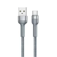 Kable USB - Remax kabel USB - USB Typ C 2,4 A 1 m do ładowania przesyłania danych srebrny (RC-124a silver) - Srebrny USB Typ A (męski) USB Typ C (męski) RC-124a silver - miniaturka - grafika 1