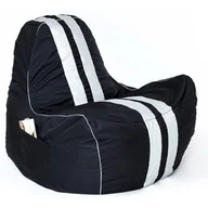 Fotele i pufy dla dzieci - Pufa worek GOGIFT Ferrari Czarno-biały XXL - miniaturka - grafika 1