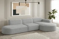 Narożniki - Sofa w kształcie L narożnik MODENA tkanina Ascot jasnoszary prawy - miniaturka - grafika 1