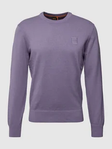 Sweter z dzianiny z wyhaftowanym logo model ‘Kanovano’ - Swetry męskie - miniaturka - grafika 1