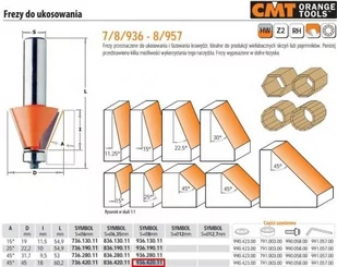 CMT FREZ DO UKOSOWANIA Z ŁOŻYSKIEM HM A=45 D=45 I=18 S=8 CMT936.420.11 - Frezy - miniaturka - grafika 1