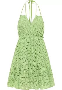 aleva Damska letnia sukienka z dziurkowanym haftem 19323137-AL04, jasnozielona, S, jasnozielony, S - Sukienki - miniaturka - grafika 1