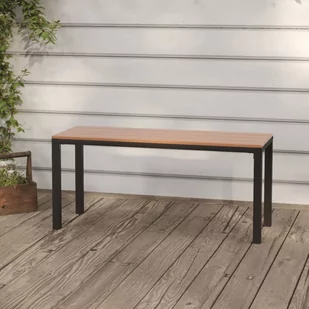 vidaXL Ławka ogrodowa, 110 cm, stal i WPC, brązowo-czarna - Ławki ogrodowe - miniaturka - grafika 1