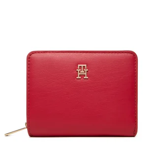 Mały Portfel Damski Tommy Hilfiger Th Icon Med Za Flap AW0AW17742 Czerwony - Portfele - miniaturka - grafika 1