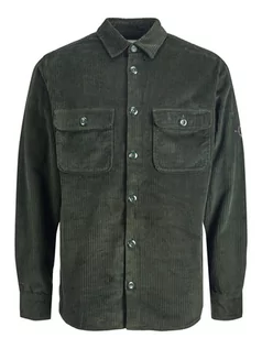 Koszule męskie - Jack & Jones Koszula sztruksowa "Darren" w kolorze ciemnozielonym - grafika 1