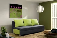 Sofy i kanapy - Platan sofa rozkładana POLA, z funkcją spania, sofa tapicerowana, kolor: antracyt+zielony - miniaturka - grafika 1