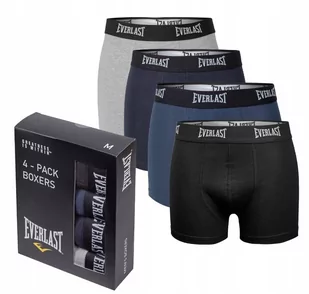 Męskie bokserki bawełniane Everlast 4-pak czarny granat mix M - Majtki męskie - miniaturka - grafika 1
