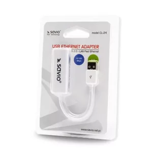 Savio Adapter cl-24 (USB M - RJ45 F; 0,10m; kolor biały) cl-24 - Adaptery i przejściówki - miniaturka - grafika 2