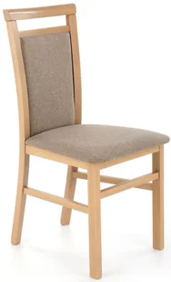 Krzesło drewniane tapicerowane dąb artisan + jasny brąz W8-H45 - Krzesła - miniaturka - grafika 1