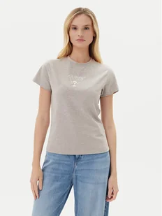 Guess T-Shirt V4YI21 KCDH1 Szary Slim Fit - Koszulki i topy damskie - miniaturka - grafika 1
