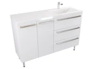 Szafki łazienkowe - Szafka Stojąca Z Umywalką ATH 120 cm DS Prawa - Biały Mat - Uchwyty Stal Szczotkowana - miniaturka - grafika 1