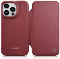 Etui i futerały do telefonów - iCarer CE Premium Leather Folio Case skórzane etui iPhone 14 Pro Max z klapką magnetyczne MagSafe czerwony (WMI14220716-RD) - miniaturka - grafika 1