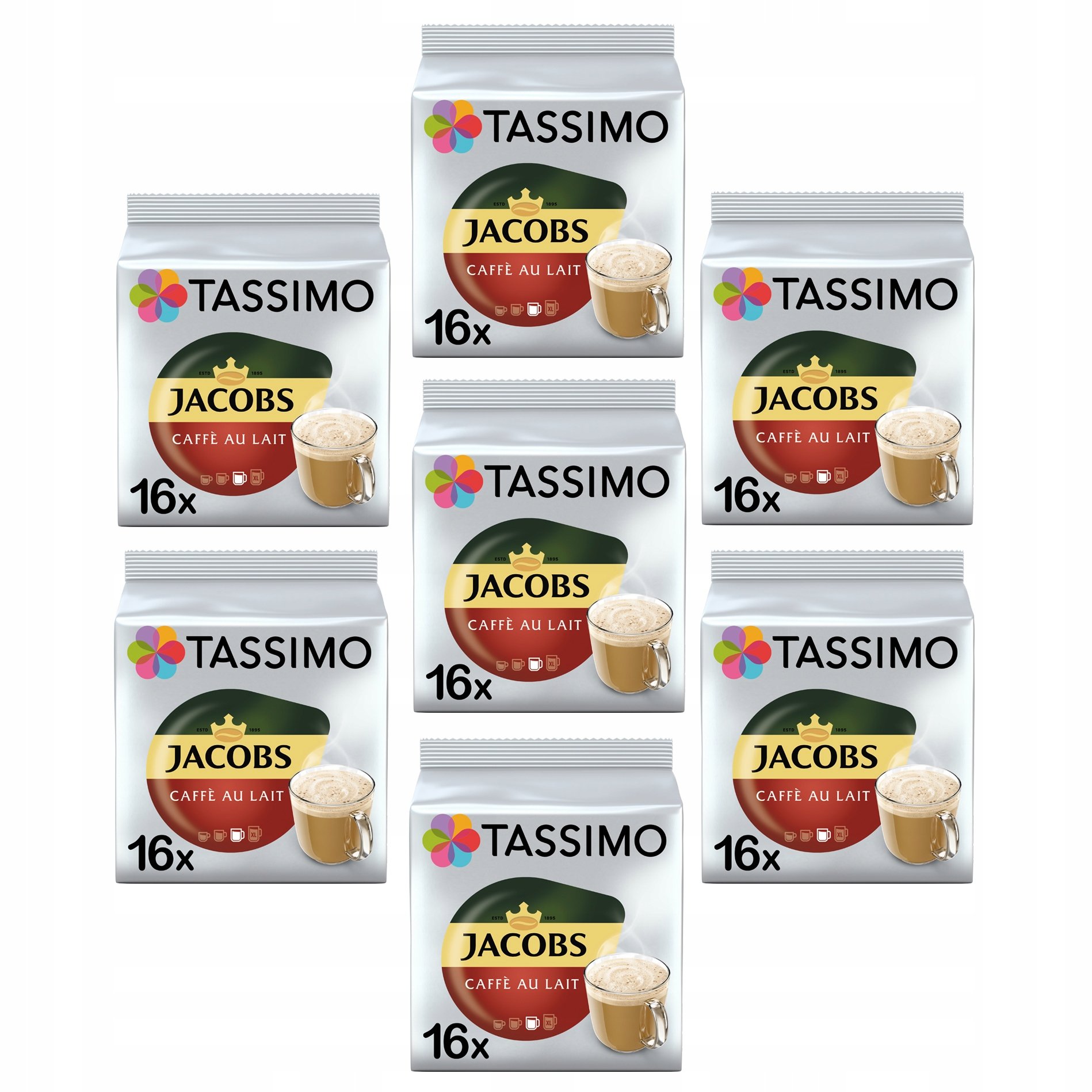 Kapsułki Jacobs Tassimo Jacobs Cafe Au Lait 6+1 opakowanie Gratis!