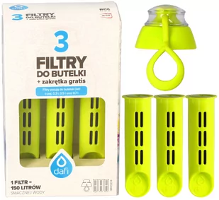 Filtr Do Butelki Dafi Zielony Limonka Clicks 3 Szt+ Nakrętka - Wkłady filtrujące - miniaturka - grafika 1