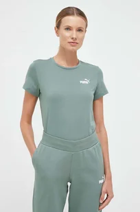 Puma t-shirt bawełniany kolor zielony - Koszulki sportowe damskie - miniaturka - grafika 1