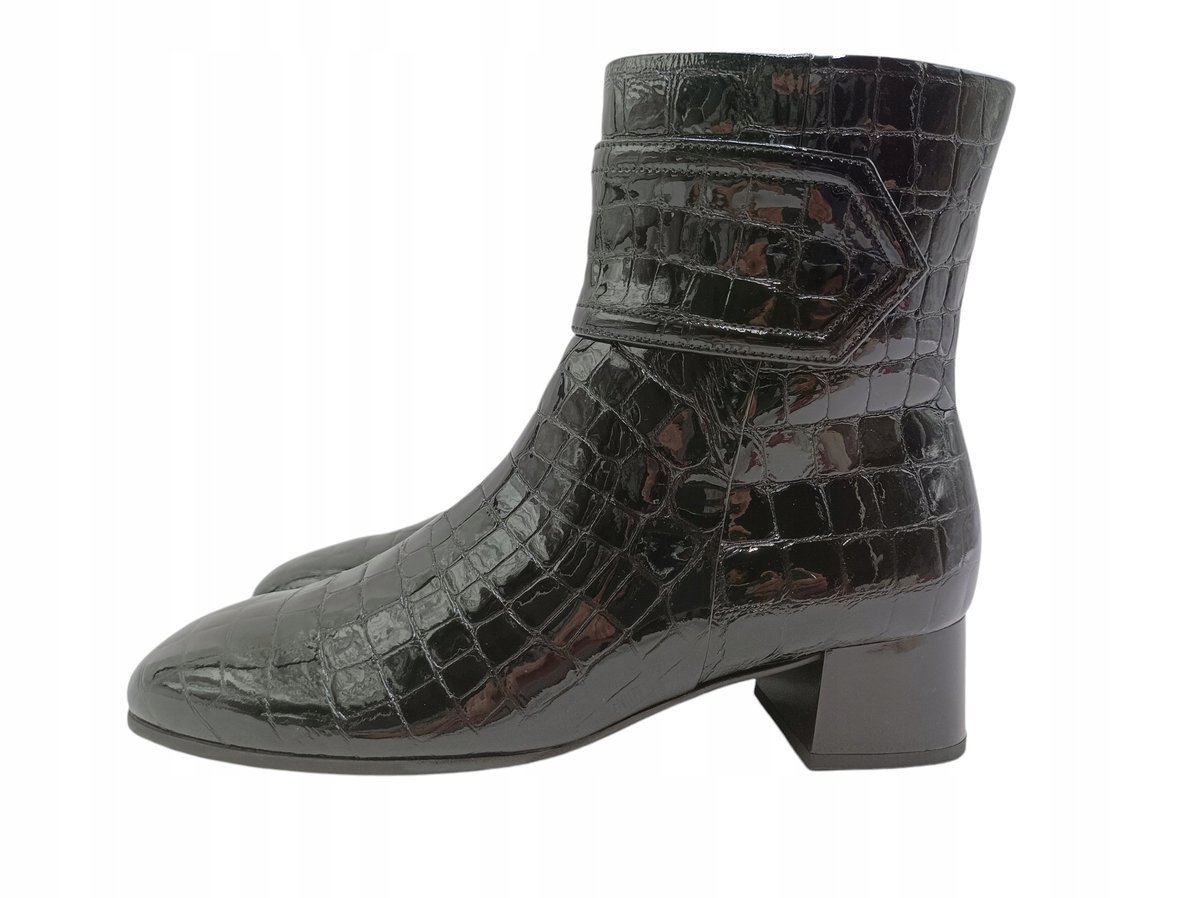 Gabor 55.700.90, czarne botki damskie na obcasie, rozmiar 39