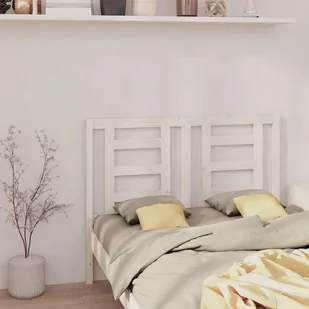 Lumarko Wezgłowie łóżka, białe, 126x4x100 cm, lite drewno sosnowe - Inne meble do sypialni - miniaturka - grafika 1