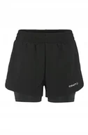 Spodnie sportowe damskie - Craft Damskie spodenki ADV ESSENCE 2-IN-1 SHORTS 2 W czarny rozmiar L - miniaturka - grafika 1