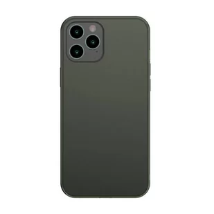 Baseus Frosted Glass Case Sztywne etui z elastyczną ramką iPhone 12 Pro Max Ciemnozielony (WIAPIPH67N-WS06) WIAPIPH67N-WS06 - Etui i futerały do telefonów - miniaturka - grafika 2