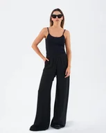 Spodnie sportowe damskie - Spodnie palazzo feelings dark grey - miniaturka - grafika 1