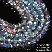 Inne - TEMU TTUIJI 5 Prętów 6/8mm AB Przezroczyste Krojone Kryształy Szklane Koraliki, Austriackie Facetytowane Wolne Spacerowe Koraliki Do Robienia - miniaturka - grafika 1