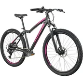 Rowery - Rower górski MTB INDIANA X-Pulser 3.7 D21 27.5 cala damski Czarno-fuksjowy - miniaturka - grafika 1