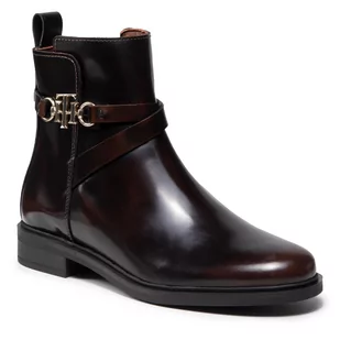 Tommy Hilfiger Botki Th Monogram Hardware Flat Boot FW0FW06010 Winter Cognac GVI - Botki damskie - miniaturka - grafika 1