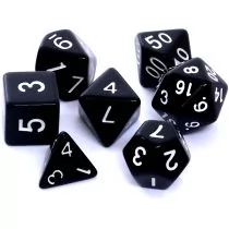 Rebel Kości Komplet do RPG Matowe Czarne - Akcesoria do gier planszowych - miniaturka - grafika 1