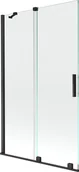 Parawany nawannowe - Mexen Velar parawan nawannowy 2-skrzydłowy przesuwny 110 x 150 cm, transparent, czarny - 896-110-000-01-70 - miniaturka - grafika 1