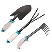 Pozostałe narzędzia ogrodowe - Sanico Zestaw narzędzi ogrodniczych GoldGarden, 3 elementy, z grabkami - miniaturka - grafika 1