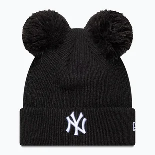 Czapka zimowa damska New Era Double Pom Beanie New York Yankees black/white WYSYŁKA W 24H 30 DNI NA ZWROT - Czapki damskie - miniaturka - grafika 1