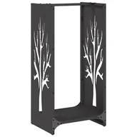 Wózki magazynowe - vidaXL Stojak na drewno opałowe 40x30x80 cm Stal walcowana na zimno - miniaturka - grafika 1