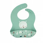 Śliniaki i fartuszki - SASSI Śliniak silikonowy z kieszonką Miś SASSI - miniaturka - grafika 1