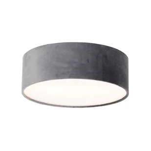 QAZQA Lampa sufitowa szara 30 cm ze złotym wnętrzem - Drum - Oprawy, klosze i abażury - miniaturka - grafika 1