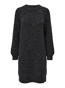 ONLY Sukienka damska Onlvannes L/S KNT, ciemnoszary melanż, S - Sukienki - miniaturka - grafika 1