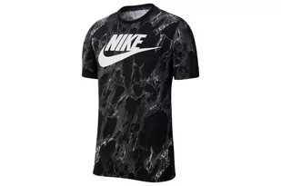 Nike, Koszulka męska, M NK TEE FRAN SWOOSH AOP CD1282-010, czarny, rozmiar M - Odzież trekkingowa damska - miniaturka - grafika 1
