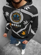 Bluzy męskie - BLUZA Z KAPTUREM MĘSKA CZARNA OZONEE O/HM656Z - Ozonee - miniaturka - grafika 1