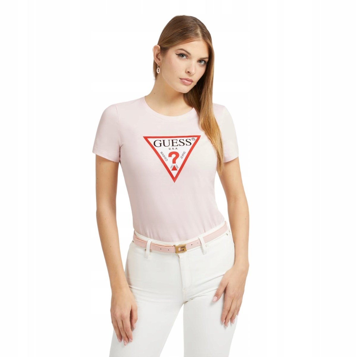 Guess Koszulka Damska T-Shirt Original Róż R.S
