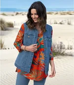 Kamizelki damskie - Kamizelka jeansowa Kobieta Atlas For Men - Kolor : Niebieski - Rozmiar : 36/38 - miniaturka - grafika 1