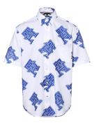 Koszule męskie - Tommy Hilfiger - Koszula męska, biały|niebieski - miniaturka - grafika 1