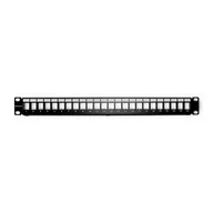 Pozostałe akcesoria sieciowe - QOLTEC Patch panel RACK | 24 porty | UTP blank | Czarny NUQOLPP24054479 - miniaturka - grafika 1