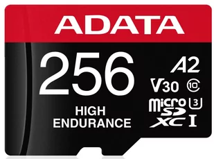 ADATA High Endurance MicroSDXC 256GB UHS-I/U3 A2 V30 AUSDX256GUI3V30SHA2-RA1 AUSDX256GUI3V30SHA2-RA1 - Karty pamięci - miniaturka - grafika 1